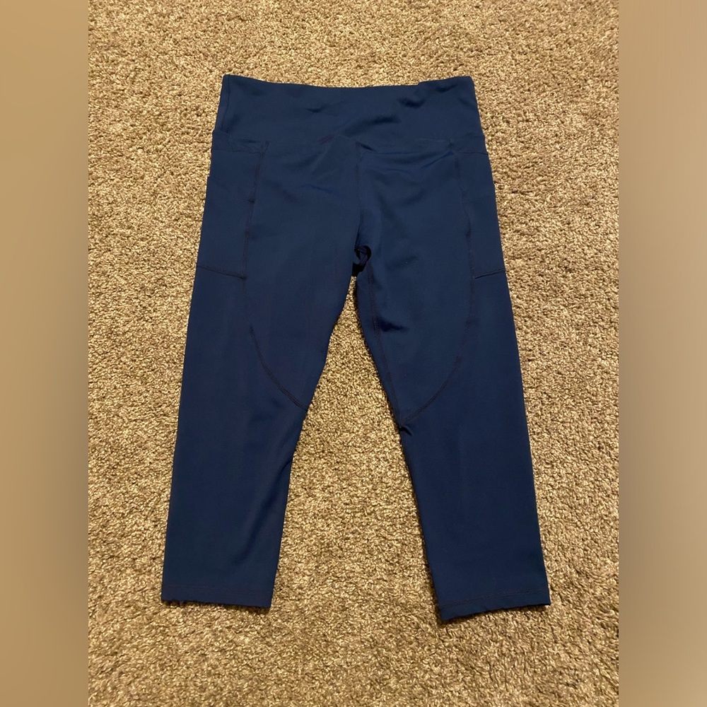 Zyia Active 14-16 Navy Pocket Light n Tight High-Rise Capri 20”